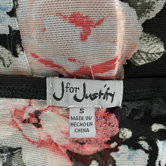 J for Justify, maxi romper with short, floral sheer, backless, size S - Picture 6 of 8